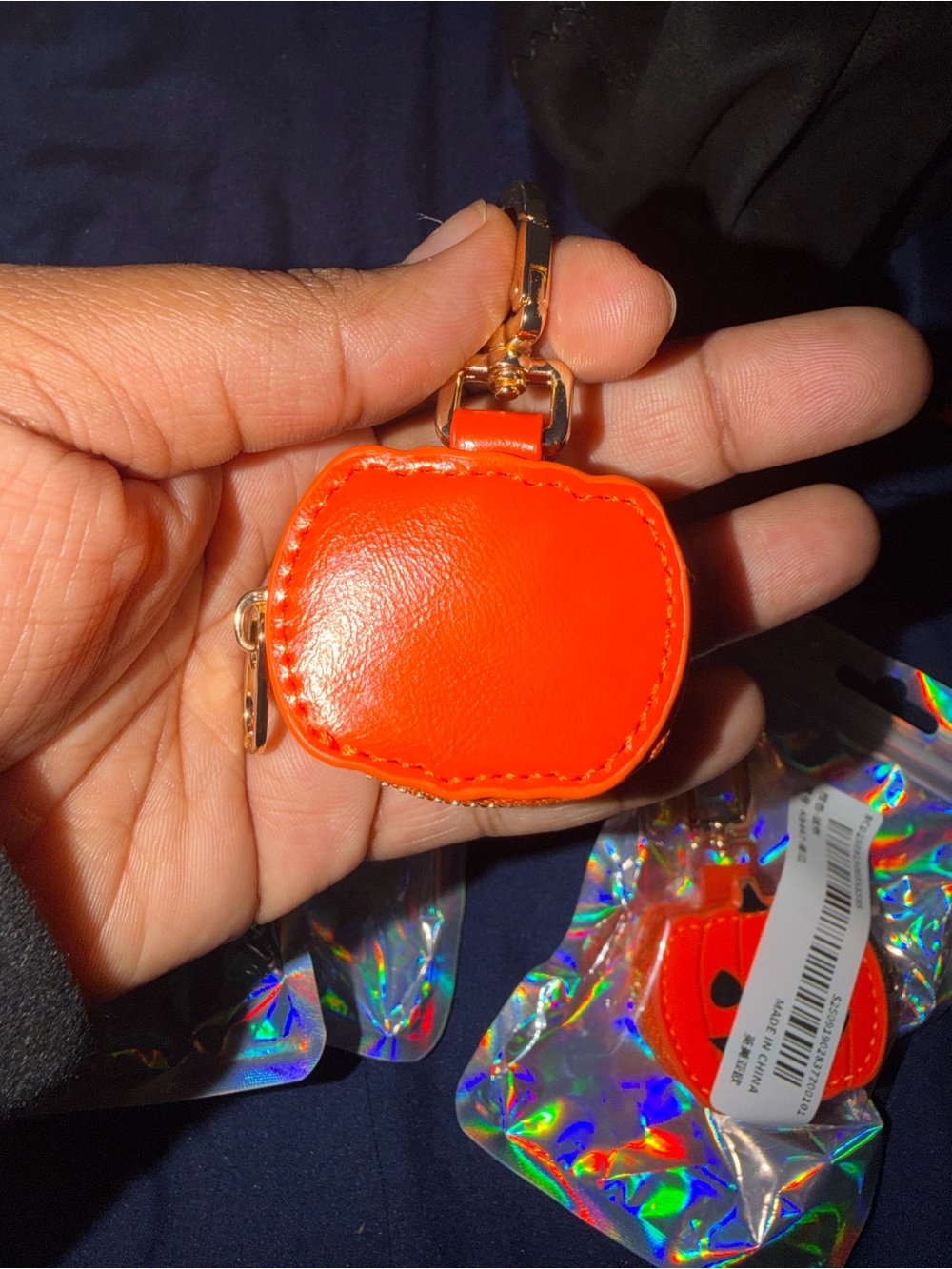 Orange Pumpkin Keychain Accessory - Picture 3 of 4